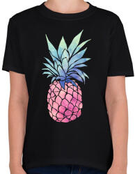 printfashion Ananász - Gyerek póló - Fekete (1279126)