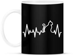 printfashion Cica szívverés - Bögre - Fekete (792559)