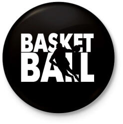 printfashion Basketball - Kosárlabda - Kitűző, hűtőmágnes - Fekete (7159449)