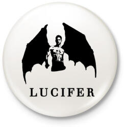 printfashion LUCIFER SZÁRNYAKKAL - Kitűző, hűtőmágnes - Fehér (3080270)