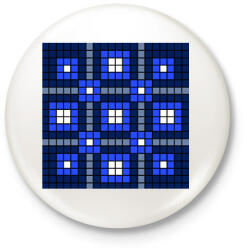 printfashion Kockás minta 05 - Kitűző, hűtőmágnes - Fehér (10980979)