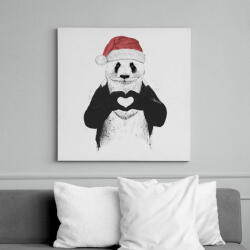 printfashion Santa panda - Vászonkép - Fehér (6622512)