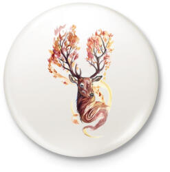 printfashion Watercolor Deer - Kitűző, hűtőmágnes - Fehér (3079079)