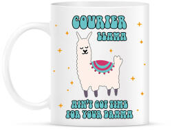 printfashion Láma futár - Bögre - Fehér (12766689)