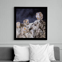 printfashion Kockák a hegyen - Vászonkép - Fekete (7058933)