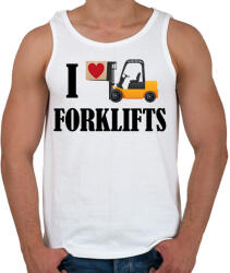 printfashion Imádom a targoncákat - Férfi atléta - Fehér (13072825)