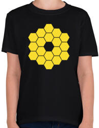printfashion JWST James Webb Space Telescope - Gyerek póló - Fekete (7580356)