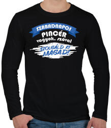 printfashion Szabadnapos pincér - Férfi hosszú ujjú póló - Fekete (9431878)