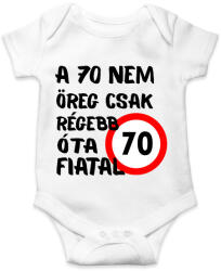 printfashion 70 éves Fekete, - Baba Body - Fehér (16113305)