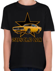 printfashion Muscle car - Gyerek póló - Fekete (13311608)