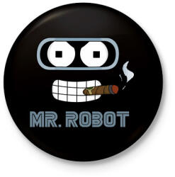 printfashion Mr. Robot - Kitűző, hűtőmágnes - Fekete (3099611)