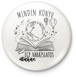printfashion Minden könyv - egy varázslatos utazás - Kitűző, hűtőmágnes - Fehér (7261060)