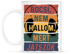 printfashion Bocsi, nem hallom, mert játszok - Bögre - Fehér (6018614)