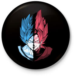 printfashion Super Saiyan Blue VS Super Saiyan Rose - Kitűző, hűtőmágnes - Fekete (3094939)