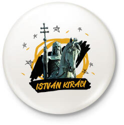 printfashion István király - Kitűző, hűtőmágnes - Fehér (9944352)