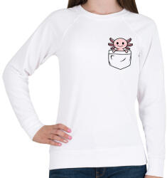 printfashion Axolotl zsebben - Női pulóver - Fehér (10872478)