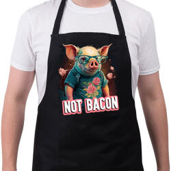 printfashion Vegán malac - not bacon - Kötény - Fekete (12652360)
