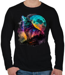 printfashion Farkas - Férfi hosszú ujjú póló - Fekete (16137394)