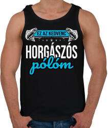 printfashion Ez kedvenc horgászós pólóm - Férfi atléta - Fekete (16395697)