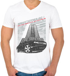 printfashion Amerikai retro sportautó 3 - Férfi V-nyakú póló - Fehér (4641043)