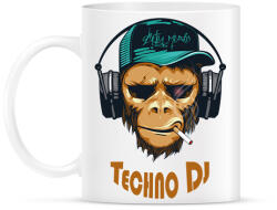 printfashion Techno DJ - Majom - Bögre - Fehér (6582455)