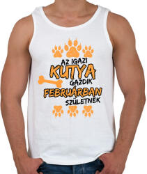 printfashion Az igazi kutya gazdik februárban születnek - Férfi atléta - Fehér (11690950)