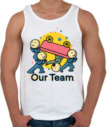 printfashion our team csapatpóló - Férfi atléta - Fehér (15927649)