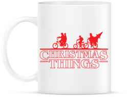 printfashion Stranger Things Karácsony piros - Bögre - Fehér (5255028)