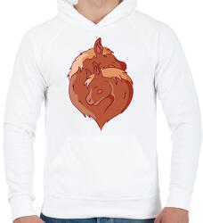 printfashion Lovak - Férfi kapucnis pulóver - Fehér (9181424)
