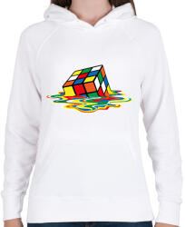 printfashion Rubic Cube - Női kapucnis pulóver - Fehér (2288550)