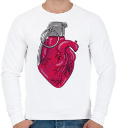 printfashion Szívgránát - Férfi pulóver - Fehér (15973151)