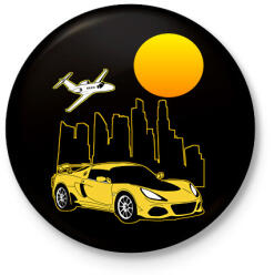 printfashion Sport autó - Kitűző, hűtőmágnes - Fekete (13053815)