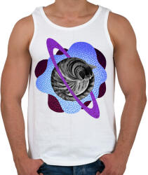printfashion Purple cat planet - Férfi atléta - Fehér (6313864)