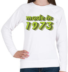 printfashion made-in-1973-green-grey - Női pulóver - Fehér (484719)
