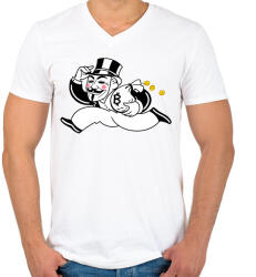 printfashion Bitcoin - Férfi V-nyakú póló - Fehér (5074526)