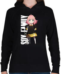 printfashion Spy x Family - Anya Forger - Női kapucnis pulóver - Fekete (14857630)