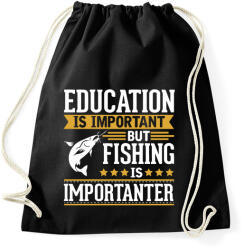 printfashion A tanulás fontos, de a pecázás fontosabb - Sportzsák, Tornazsák - Fekete (966582)