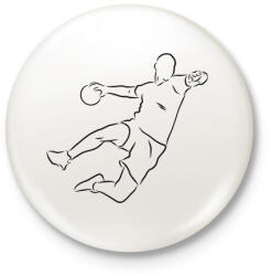 printfashion Kézilabdázó - Kitűző, hűtőmágnes - Fehér (15829598)