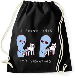 printfashion Doromboló cica - Sportzsák, Tornazsák - Fekete (2580372)