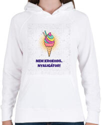 printfashion Nyaligátor - Női kapucnis pulóver - Fehér (11584493)