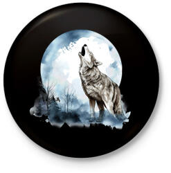 printfashion Farkas - Kitűző, hűtőmágnes - Fekete (16517859)