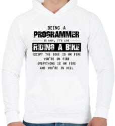 printfashion Being a programmer (black) - Férfi kapucnis pulóver - Fehér (7239785)