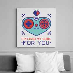 printfashion Valentin napi gamer - Vászonkép - Fehér (6640009)