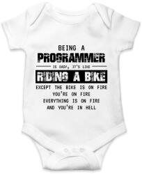 printfashion Being a programmer (black) - Baba Body - Fehér (7241159)