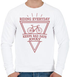 printfashion Riding everyday - Férfi pulóver - Fehér (7433743)