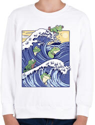 printfashion Békák a vízben - Gyerek pulóver - Fehér (14268855)