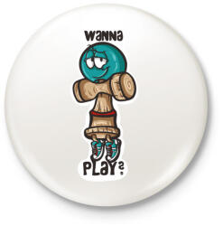 printfashion Játsszunk? - Kitűző, hűtőmágnes - Fehér (3075849)