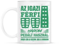 printfashion Az igazi férfi három pedált használ - Bögre - Fehér (16581941)