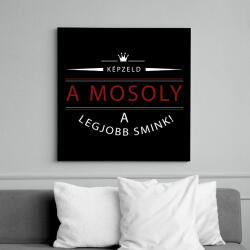 printfashion A mosoly a legjobb smink. - Vászonkép - Fekete (6642880)
