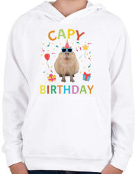 printfashion Capy Birthday party - Gyerek kapucnis pulóver - Fehér (13759095)